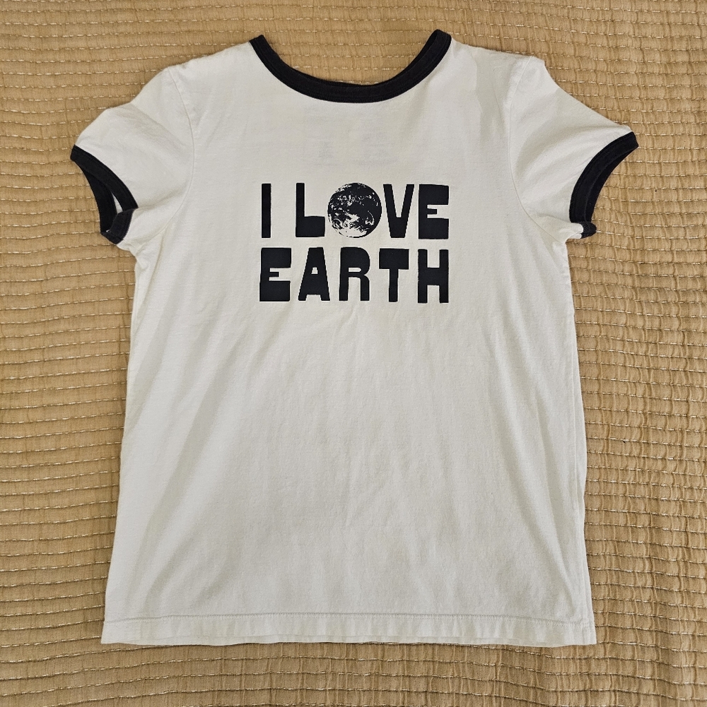 Patagonia‎ Earth Love Retro Ringer Tee Organic Cotton Fair Trade Certified XS